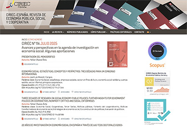 CIRIEC-Spain publishes a special issue of its scientific journal on Economics dedicated to advances and perspectives in the Social Economy research agenda