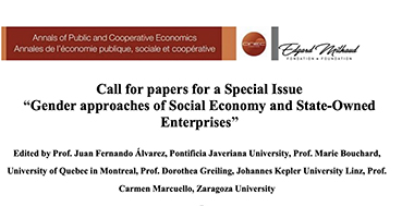 Llamada a artículos para un número especial de la revista del CIRIEC-Internacional sobre Género, Economía Social y Empresas Públicas