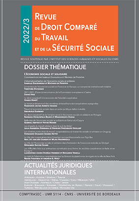 Dossier sobre «La economía social y solidaria» en la revista francesa ‘Revue de Droit Comparé du Travail et de la Sécurité Sociale’